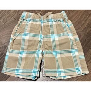 Circo Plaid Pull-On Shorts Size 2T Stripe Tan Blue White (816)